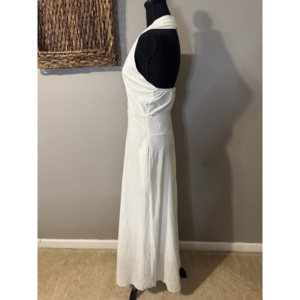 Petal & Pup White Cotton Halter Midi Maxi Dress S Small Sleeveless - Picture 3 of 15